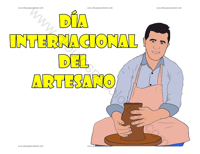 Dia internacional del Artesano dibujo a color y para colorear
